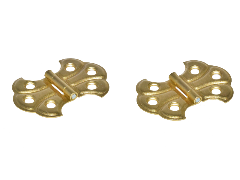 Brass Plated Ornamental Hinges - 1-3/8" x 2"