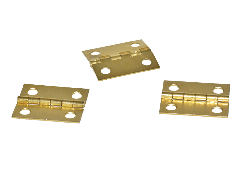 1-1/2" x 1-1/4" Brass Plated Box Hinges