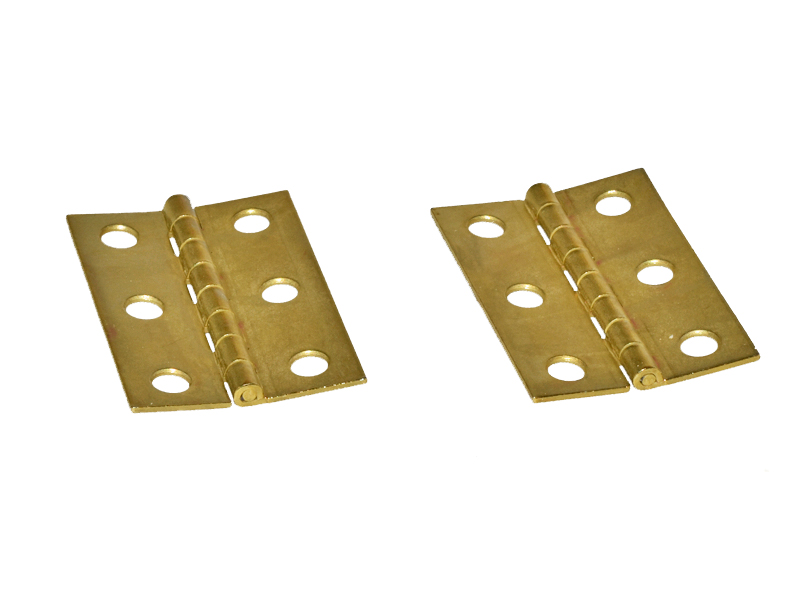 2" x 1-3/8" Brass Plated Box Hinges