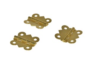 Brass Plated Ornamental Butterfly Hinges - 1-1/4" x 1-1/4"
