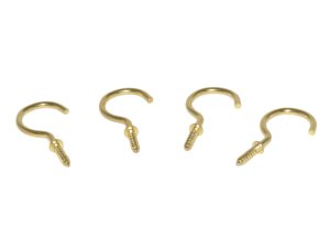 3/4" Brass Plated Cup Hooks